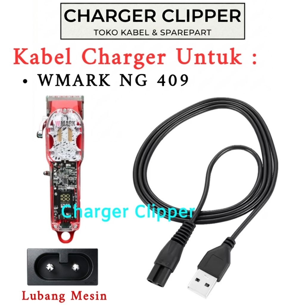 Kabel Charger Wmark NG 409 Pengisi Daya Mesin Cukur Wmark Charger Clipper #D