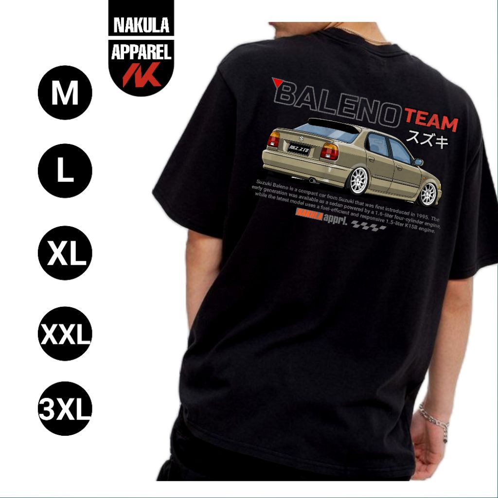 baju kaos mobil Suzuki Baleno versi coklat muda metalik