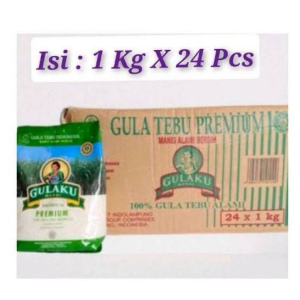 gulaku gula pasir tebu hijau 1kg (1karton/24bks)