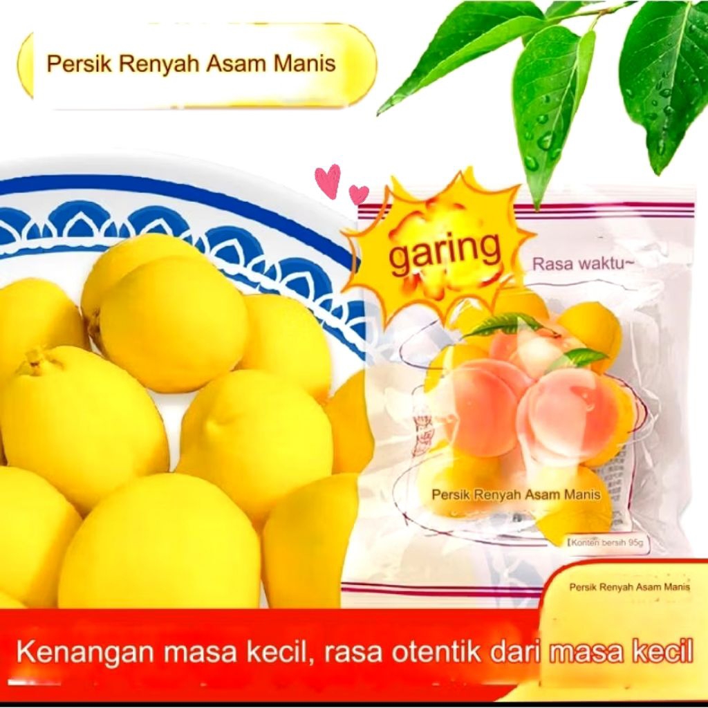 manisan buah persik-crunchy peach kuning