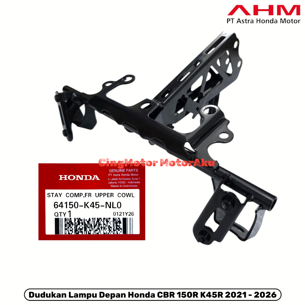 64150K45NL0 BREKET BESI DUDUKAN LAMPU DEPAN CBR 150R K45R 2021 2022 2023 2024 2025 2026 PART AHM