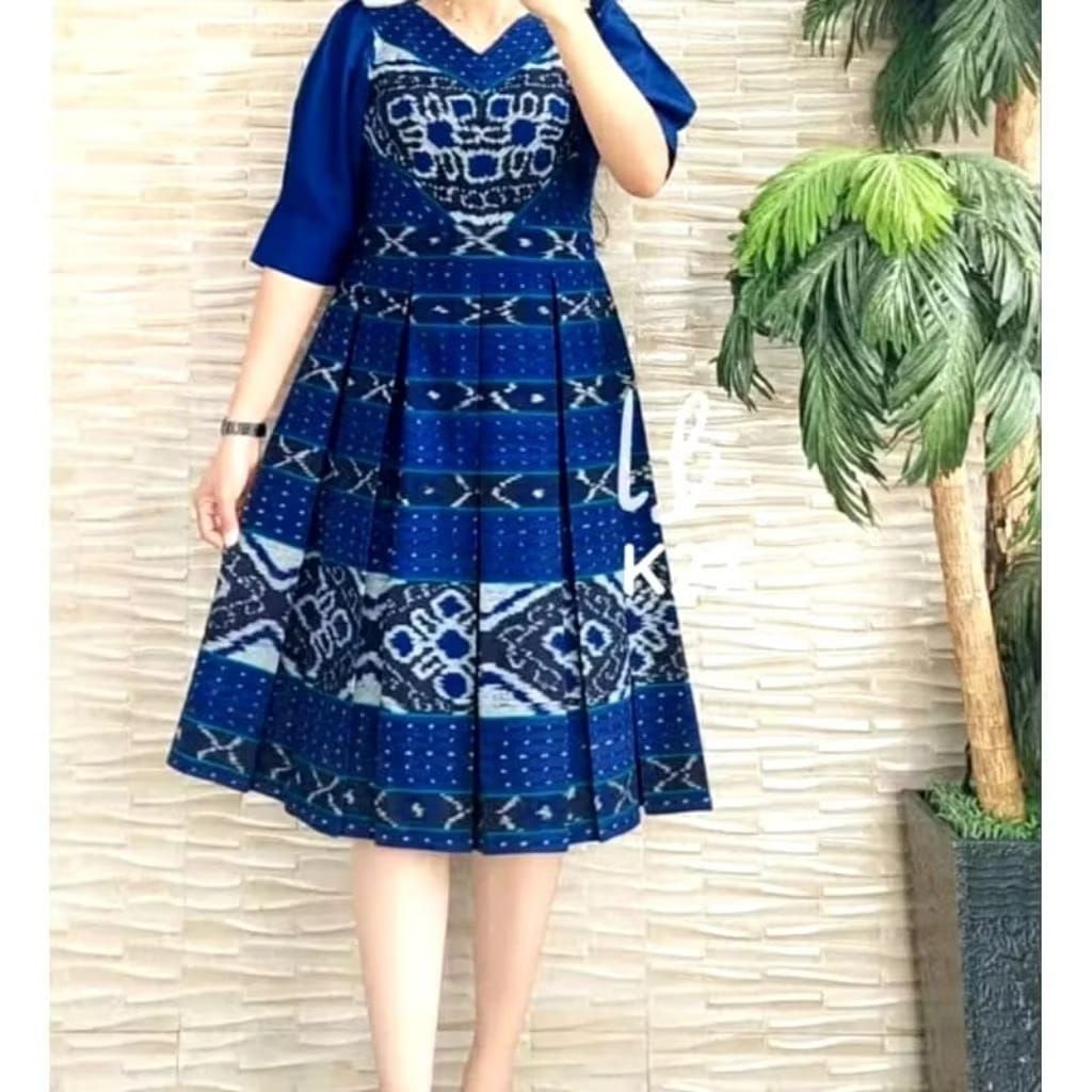 BAJU TENUN WANITA, DRESS WIRU, DRESS TENUN ETNIK DRESS PESTA DRESS NATAL S-3XL