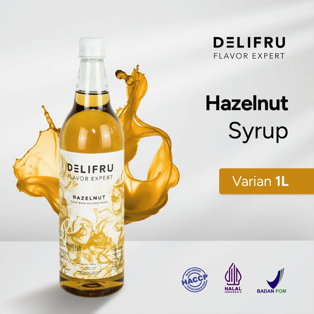 Delifru - Hazelnut syrup 1Liter - Delifru syrup Hazelnut - Sirup hazelnut