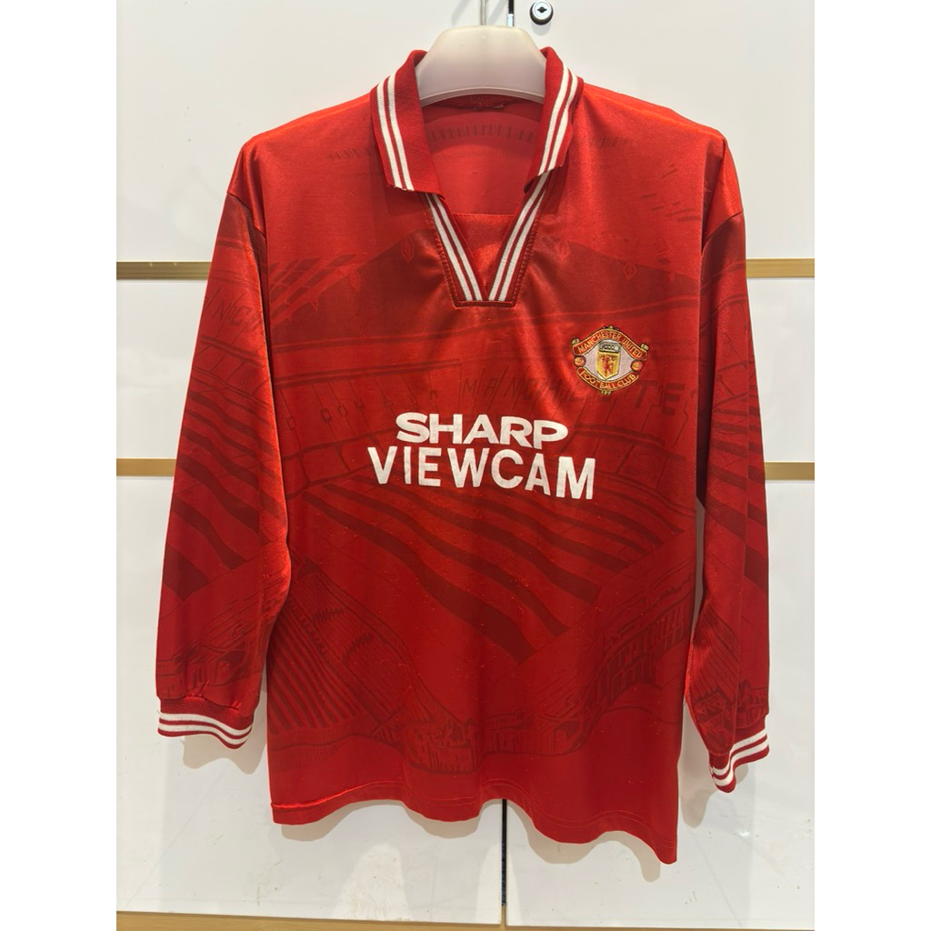 Jersey baju bola retro MU Manchester United lengan panjang