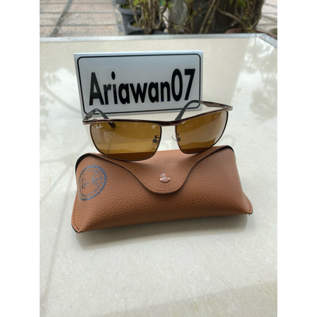 kacamata ray-ban RB3462 full brown sz 68