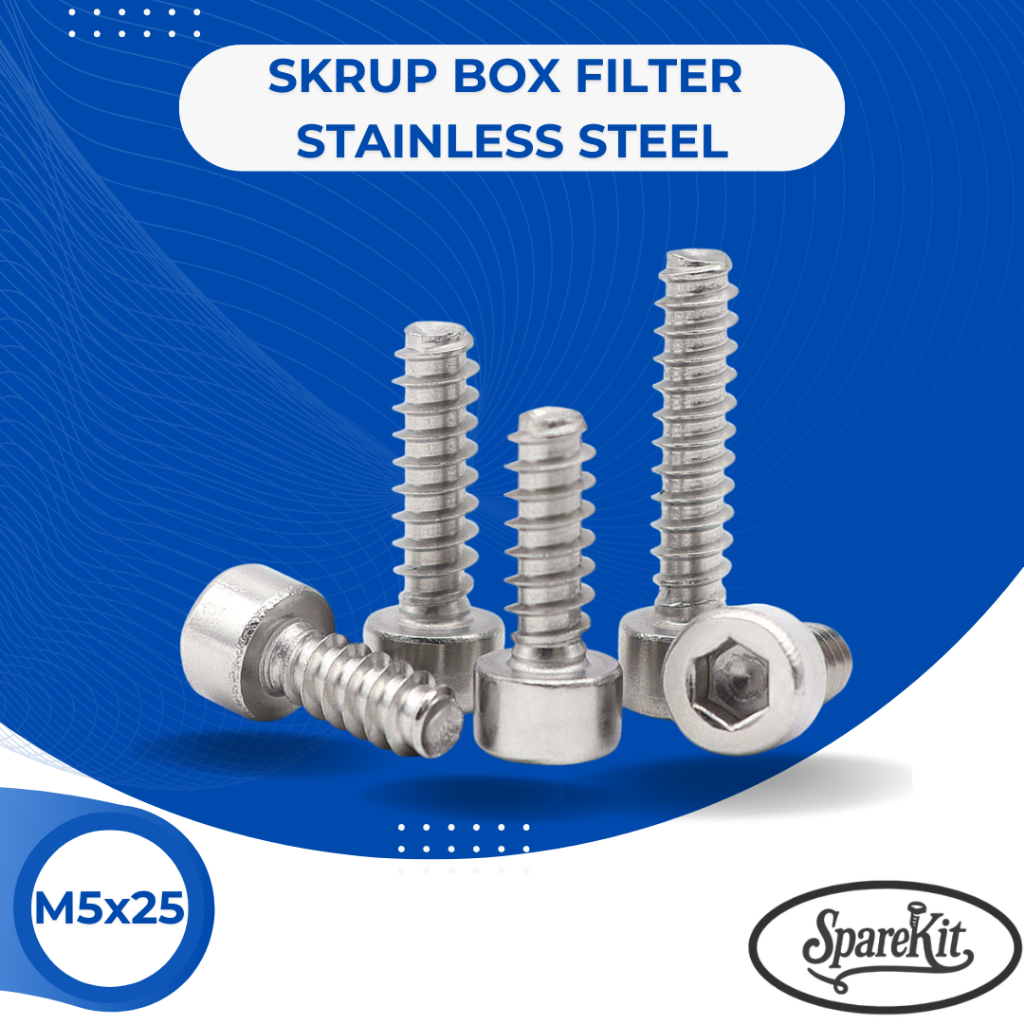 SKRUP BOX FILTER MONEL 5x25 STAINLESS STEEL ANTI KARAT