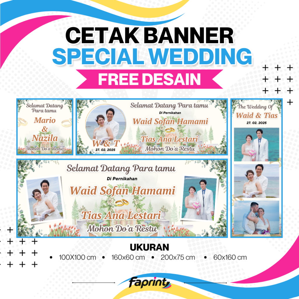 Cetak Spanduk Banner Pernikahan Nikah Kawin Wedding Selamat Datang Doa Restu