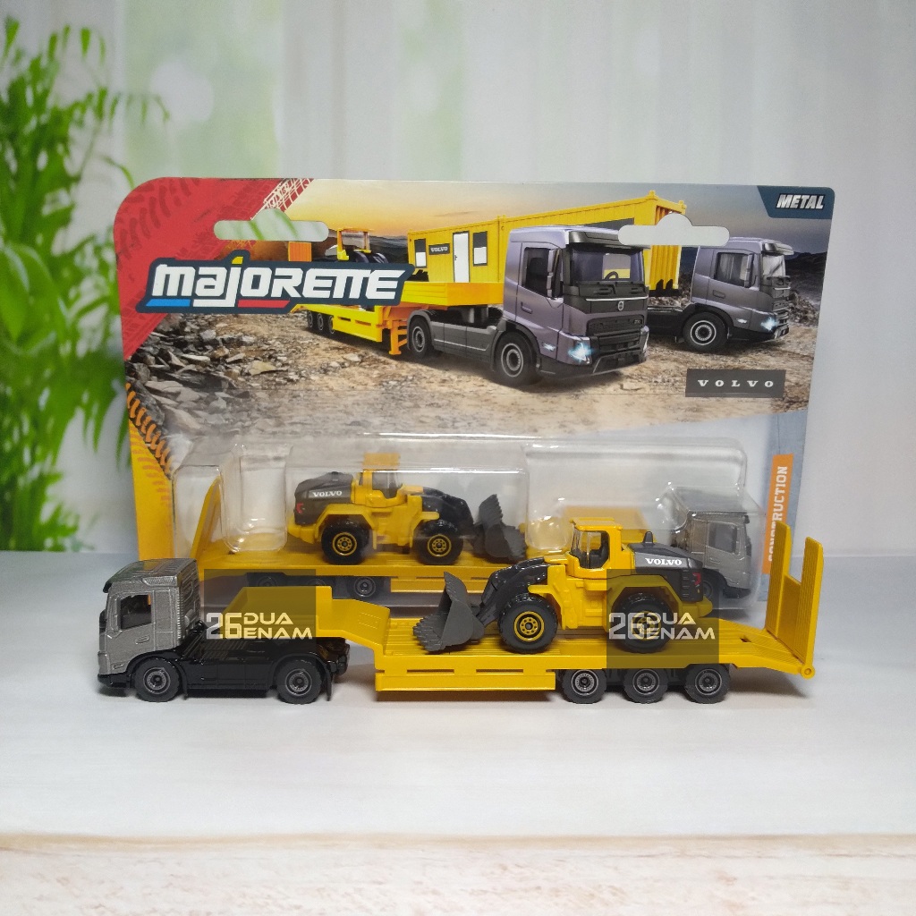 Majorette Transporter Volvo Construction Trailer Wheel Loader