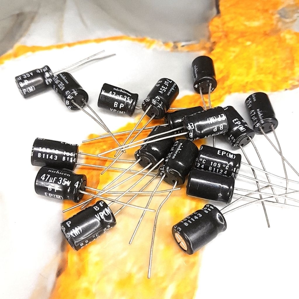 Elco 47uf 35v nonpolar bipolar hitam original