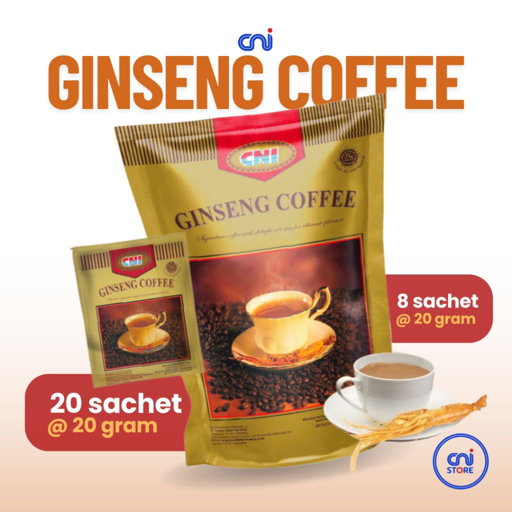 CNI Ginseng Coffee 8 & 20 Sachet Kopi Ginseng CNI Meningkatkan Stamina dan Vitalitas