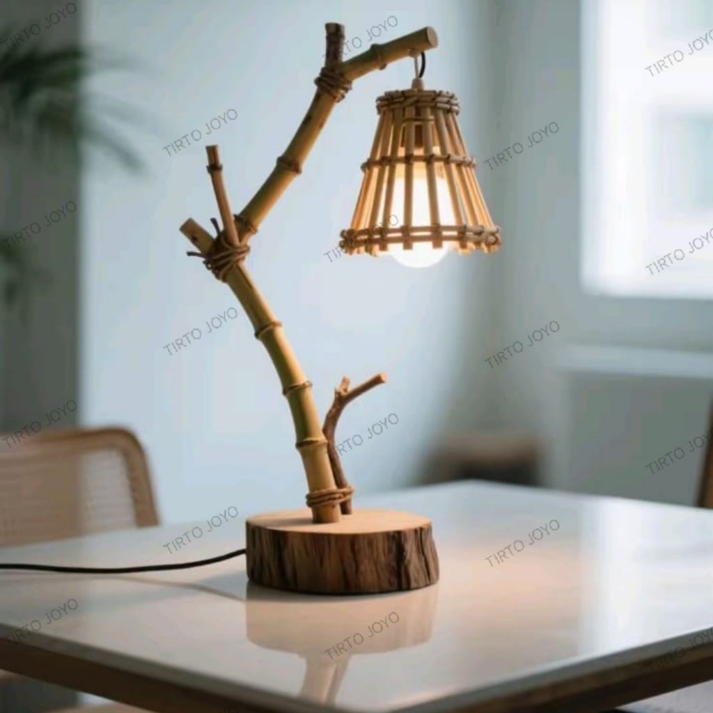 Lampu Belajar Lampu Tidur Bambu Minimalis