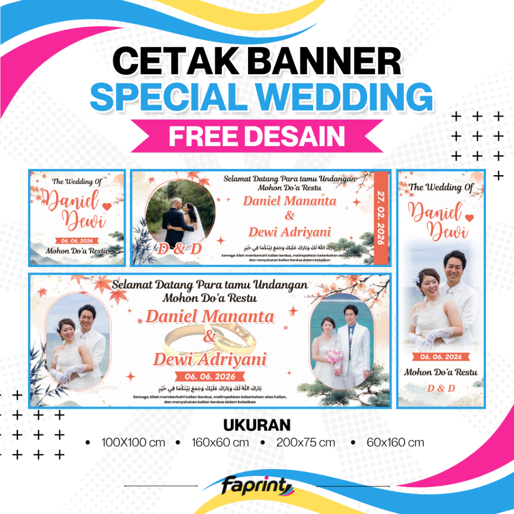 Cetak Spanduk Banner Pernikahan Nikah Kawin Wedding Selamat Datang Doa Restu
