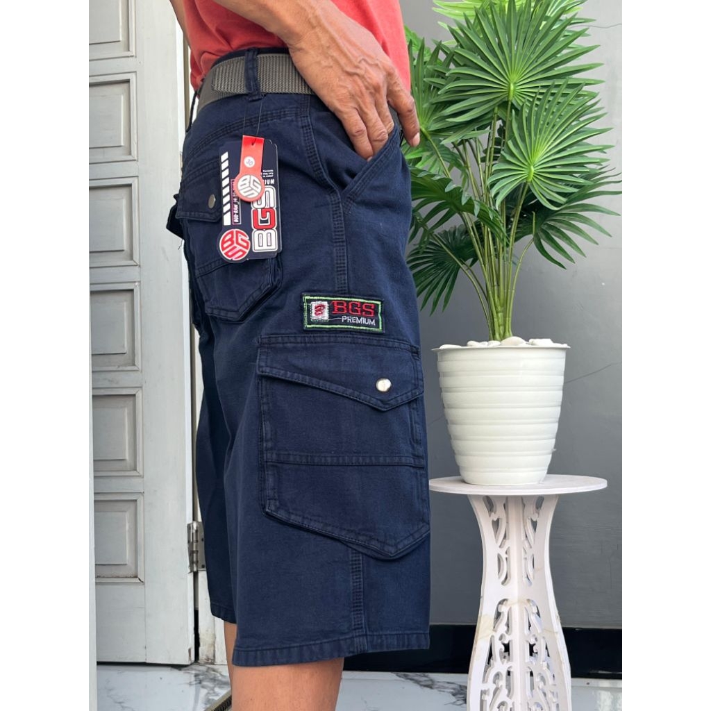 Celana Pendek Cargo Pria full katun tebal santai cargo semi jeans