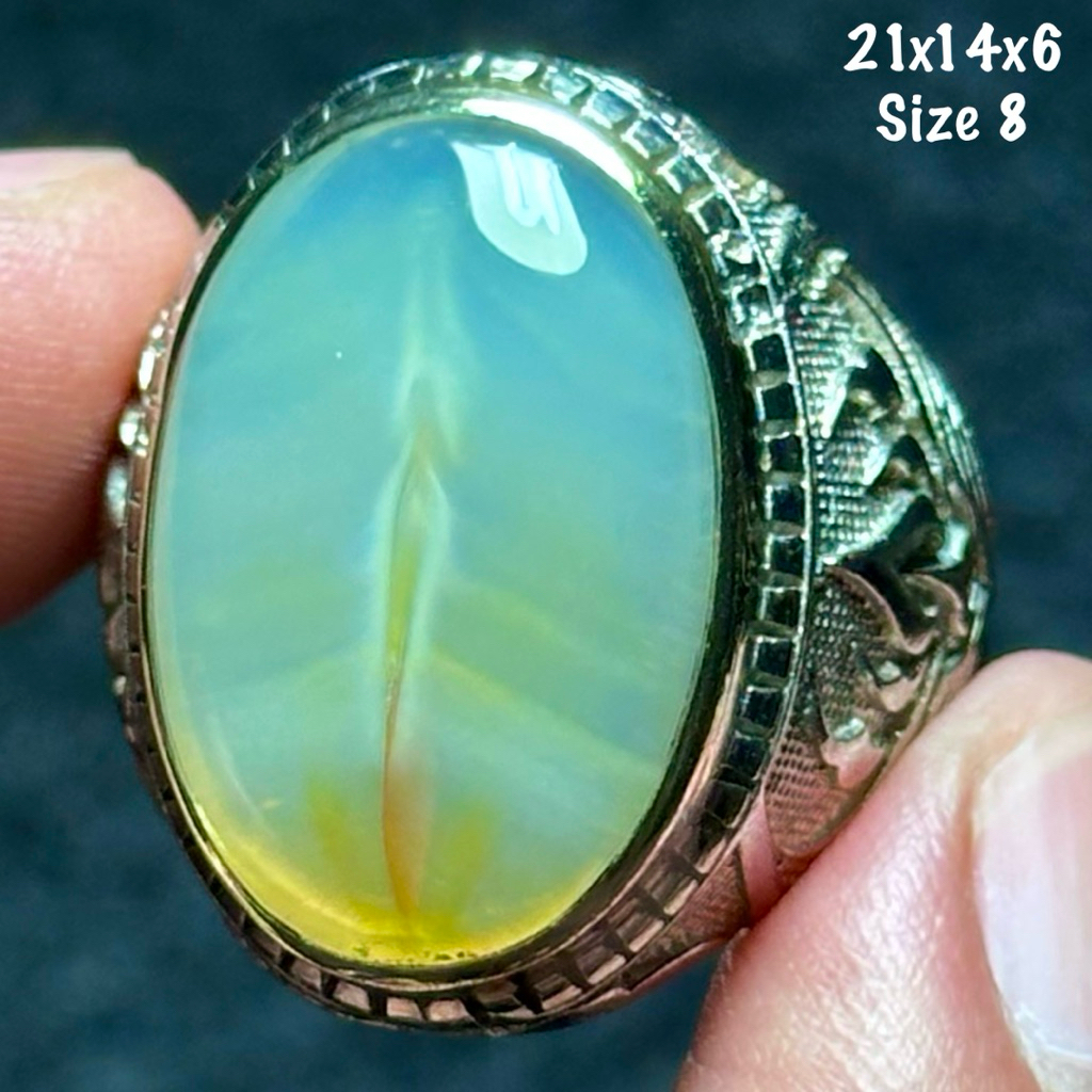 Cincin Batu Akik Natural Baturaja Junder Sodo Lanang Lilin Kristal (asli alam)