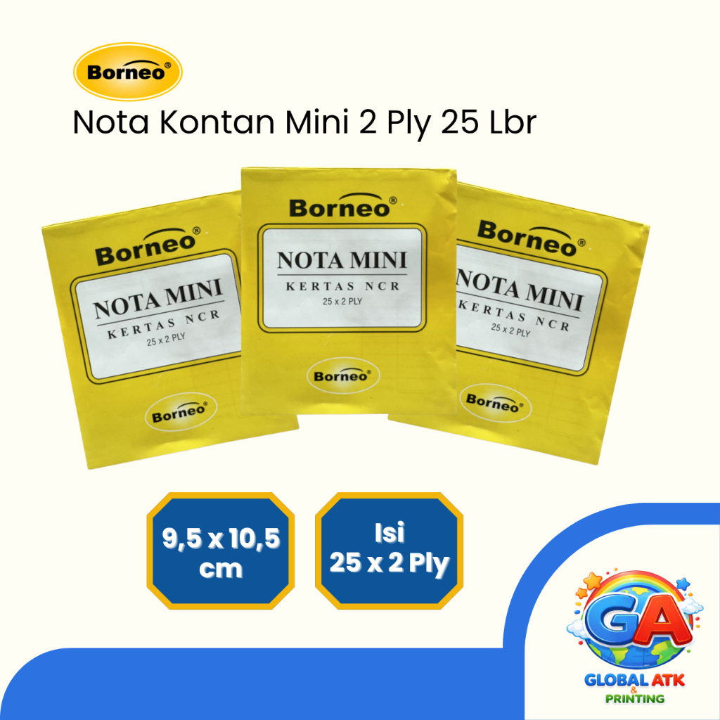Borneo Nota Kontan Mini Nota Transaksi 2 Ply 25 Lembar