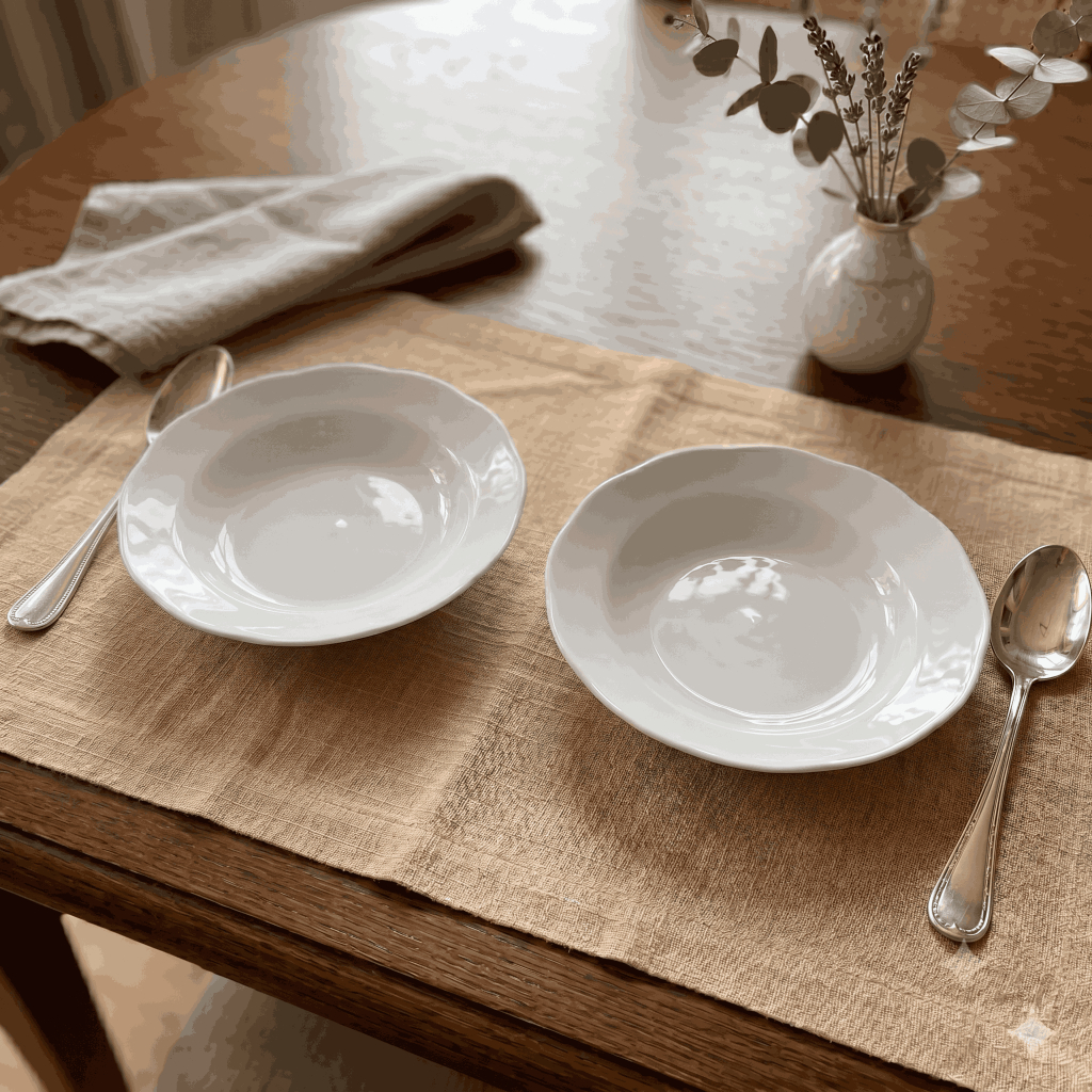 Mangkok Soup Keramik Polos Putih 20cm ( isi 2 )