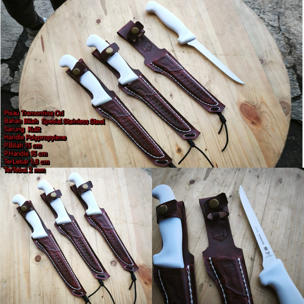 PISAU TRAMONTINA ORIGINAL SARUNG KULIT