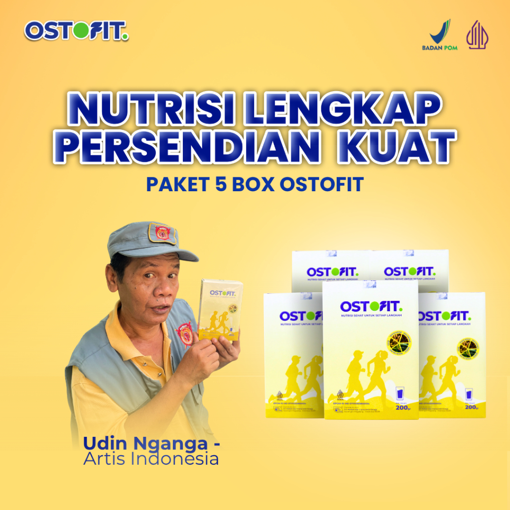 OSTOFIT ORIGINAL PAKET 5 BOX - Susu Nyeri Sendi Tinggi Kalsium 200gr Halal BPOM