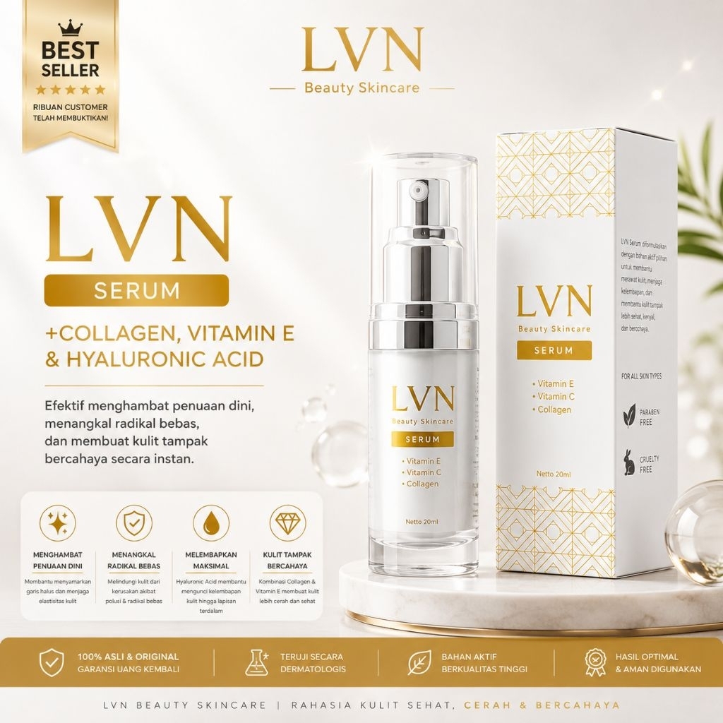 LVN Day and Night Serum Glowing with Collagen+Vitamin E & C Original BPOM