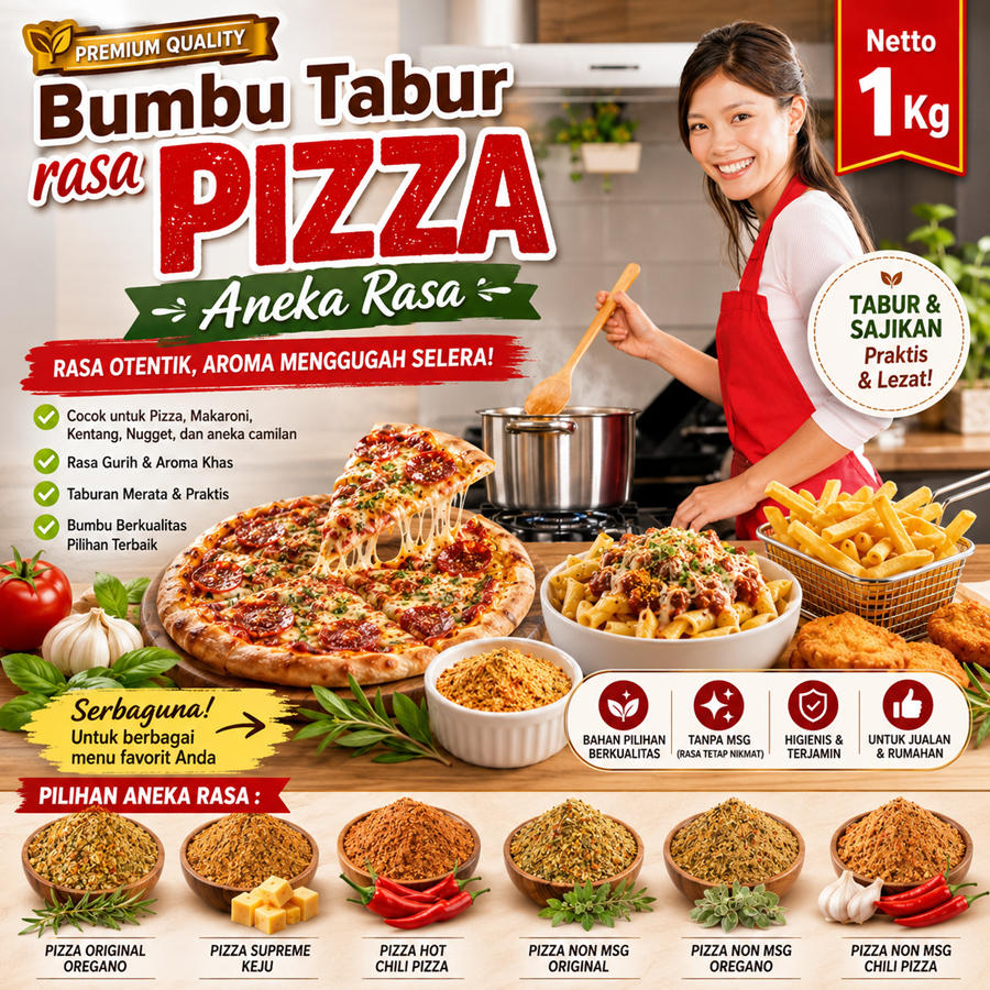 Bumbu Tabur Pizza 1 Kg Aneka Rasa Pizza Oregano Murah Omaemi Shihlin Enak Terbaik