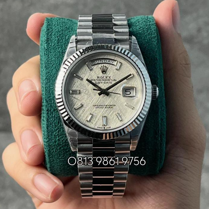 Jam Tangan Mewah R Day-Date WG Meteorite Diamond Dial