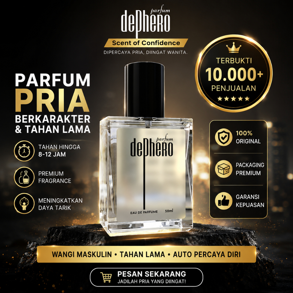 Parfum Dephero Pheromone pemikat wanita Original Parfum Pria Aroma Maskulin Tahan Lama Fragrance Sup