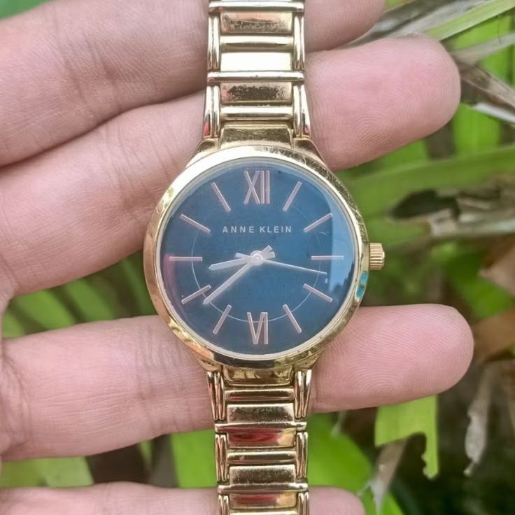 Jam Tangan Anne Klein Gold Tone Quartz Original