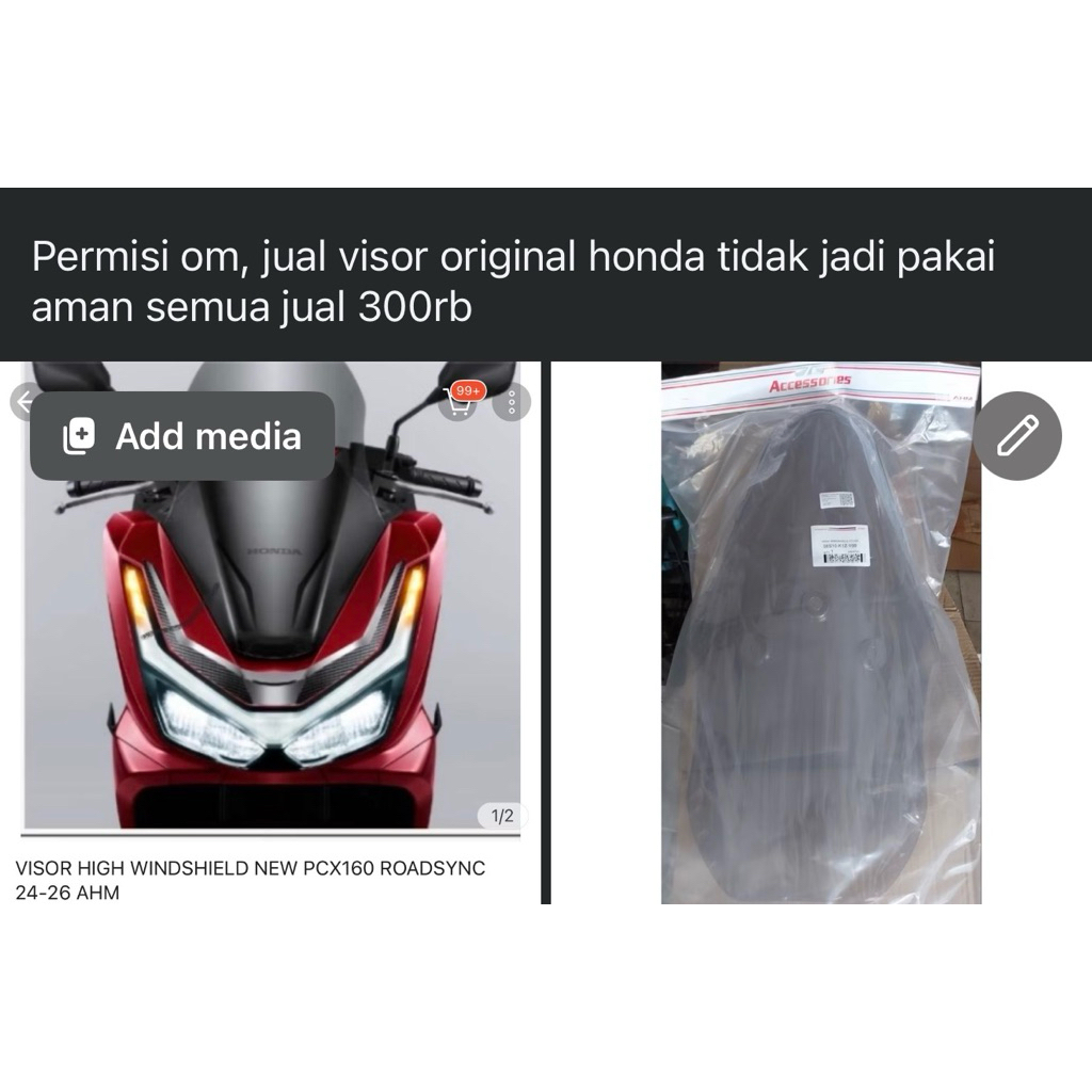 visor pcx 160 original honda