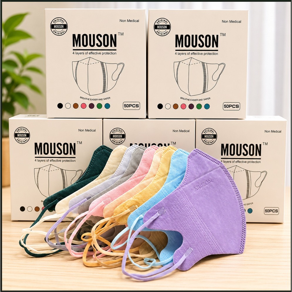 MURAH MASKER DUCKBILL DEWASA MOUSON 4 PLY ISI 50PCS / DUCKBILL MOUSON PUTIH ISI 50PCS / DUCKBILL MOU
