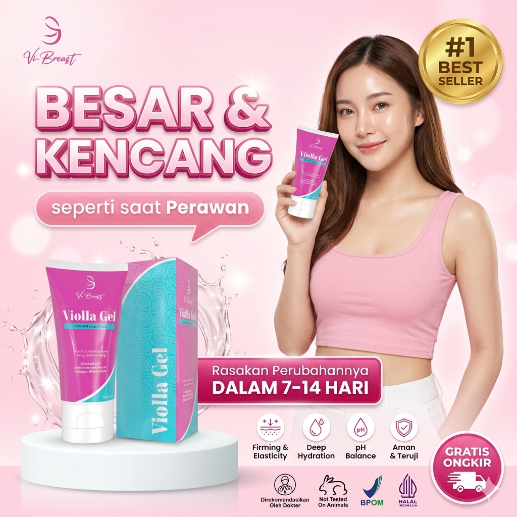 serum payudarah pengencang bpom 5 benefit dalam 1 produk VIOLLA GEL Perawatan Kulit Kencang