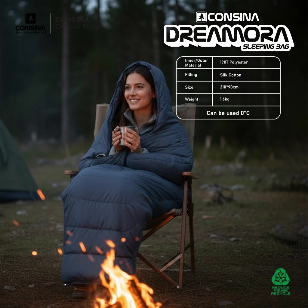 CONSINA Dreamora Sleeping Bag Kantung Tidur Gunung | Outdoor Expedition Hiking Camping