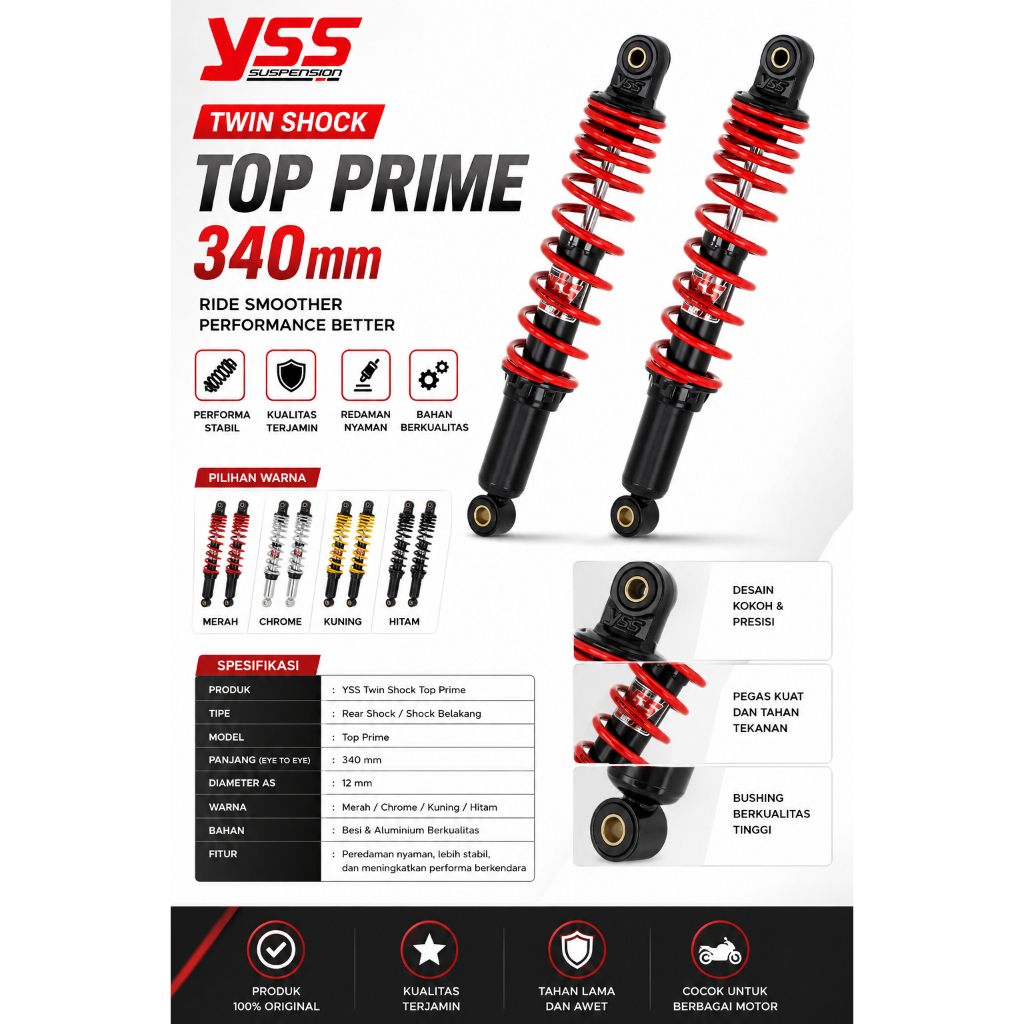 YSS TWIN SHOCK TOP PRIME 340mm