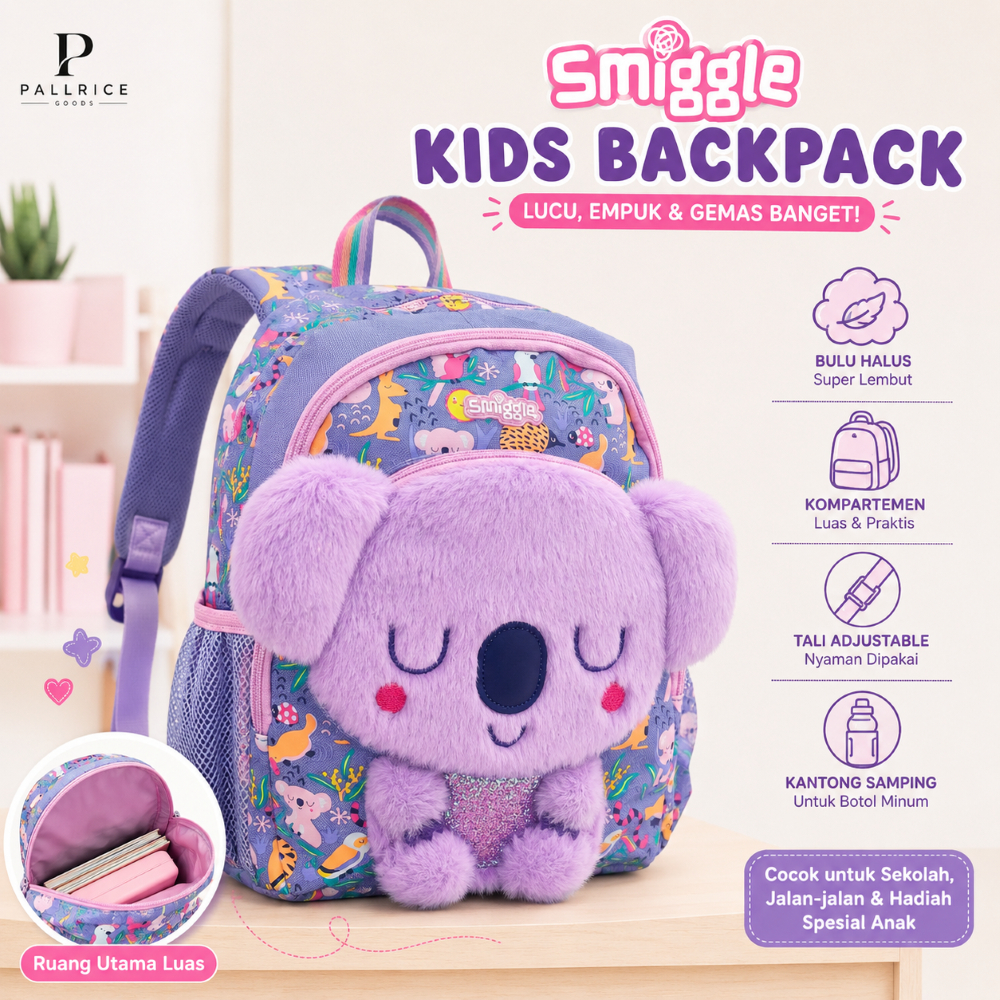 Pallrice | Smiggle Tas Ransel Anak Boneka TK PAUD Cewek Smiggle Bunny Koala Backpack Boneka Lucu Pre