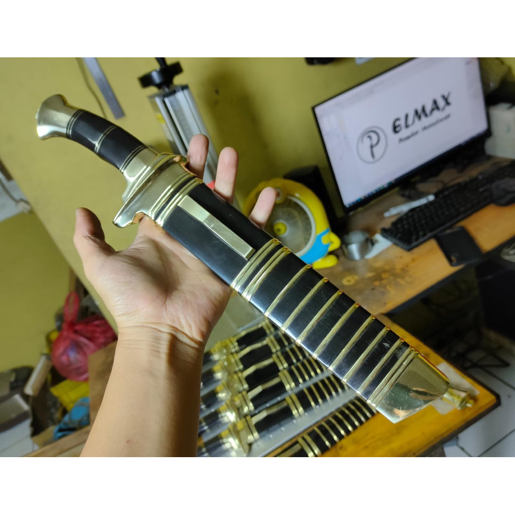 Pisau Custom Elmax Full Tanduk 27cm - Karya Seni Bilah Premium