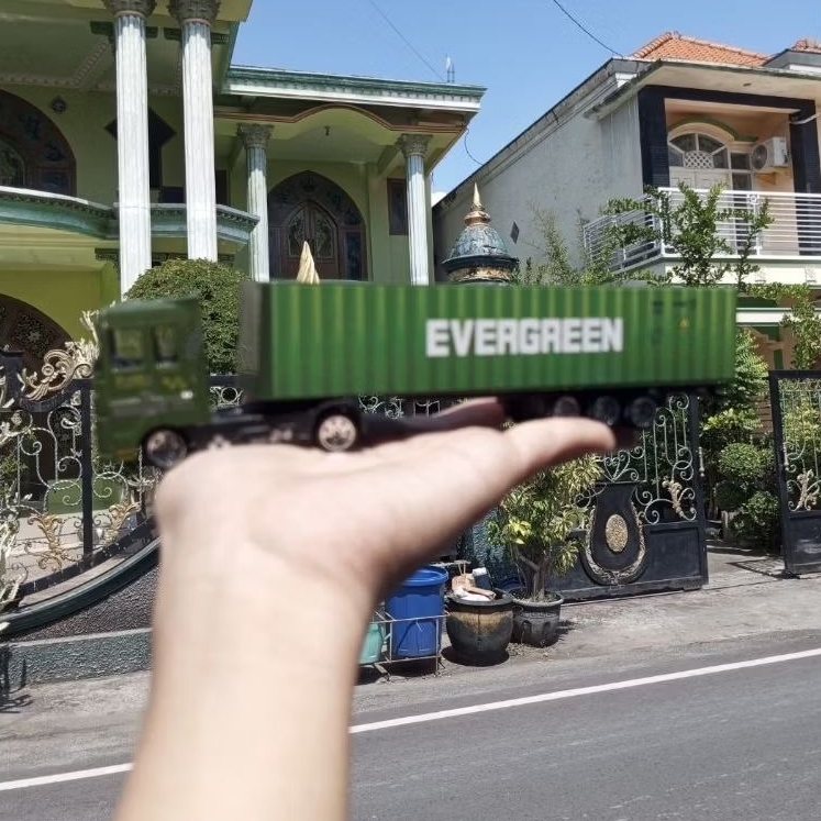 HY521 Diecast Truck Kontainer Box Miniatur Diecast Truk Container