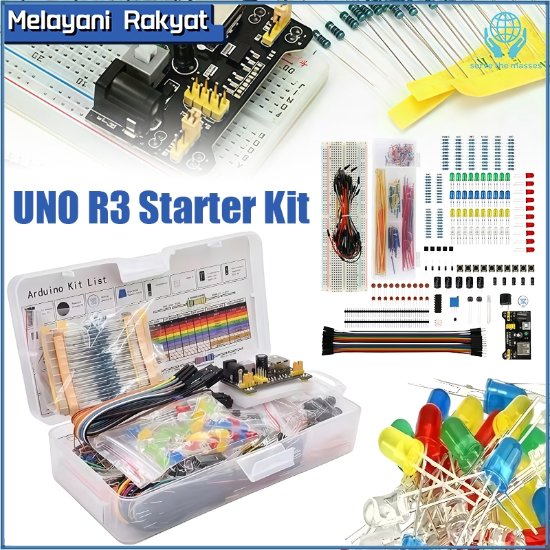 1Set Kit Paket Elemen Arduino Uno R3 Untuk Pemula/Kit Diy Arduino R3 Berkotak