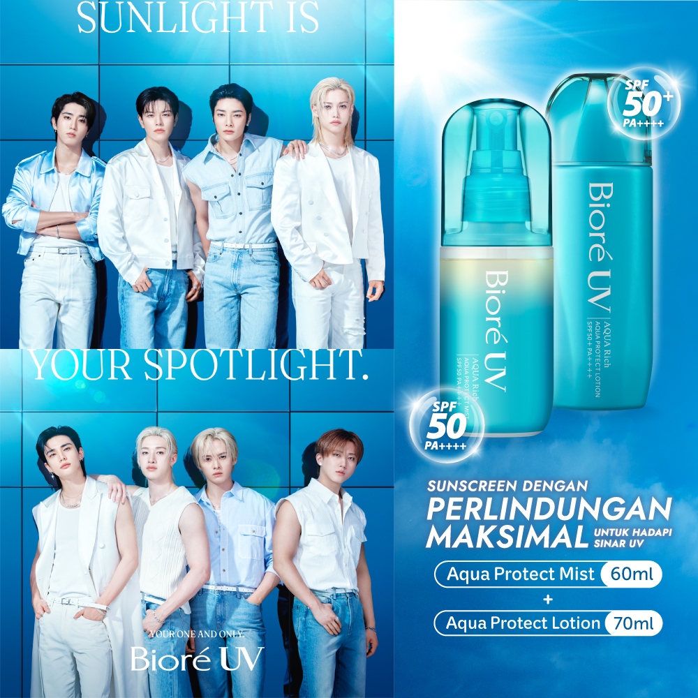 Biore UV Sunscreen Aqua Protect Mist 60ml + Biore UV Sunscreen Aqua Protect Lotion 70ml