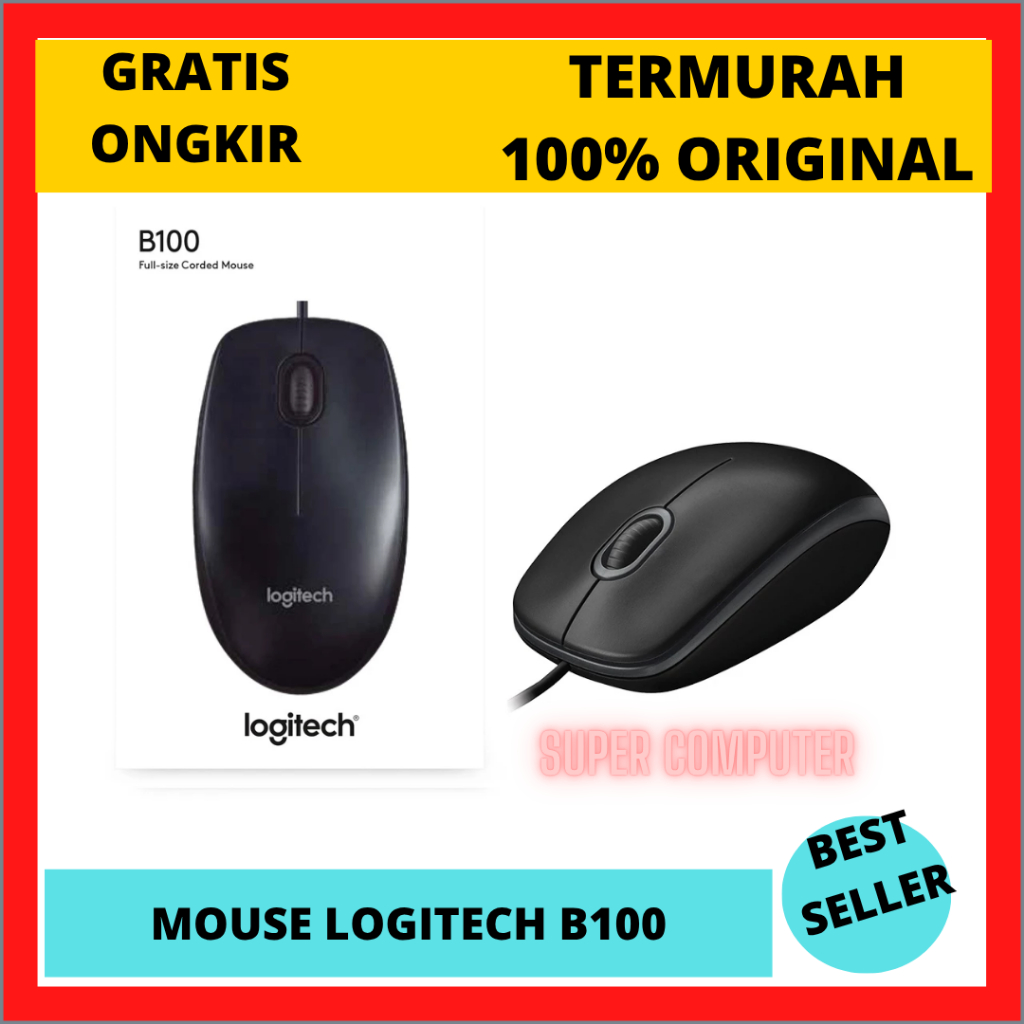 MOUSE LOGITECH B100 ORIGINAL / MOUSE KABEL / MOUSE LOGITECH
