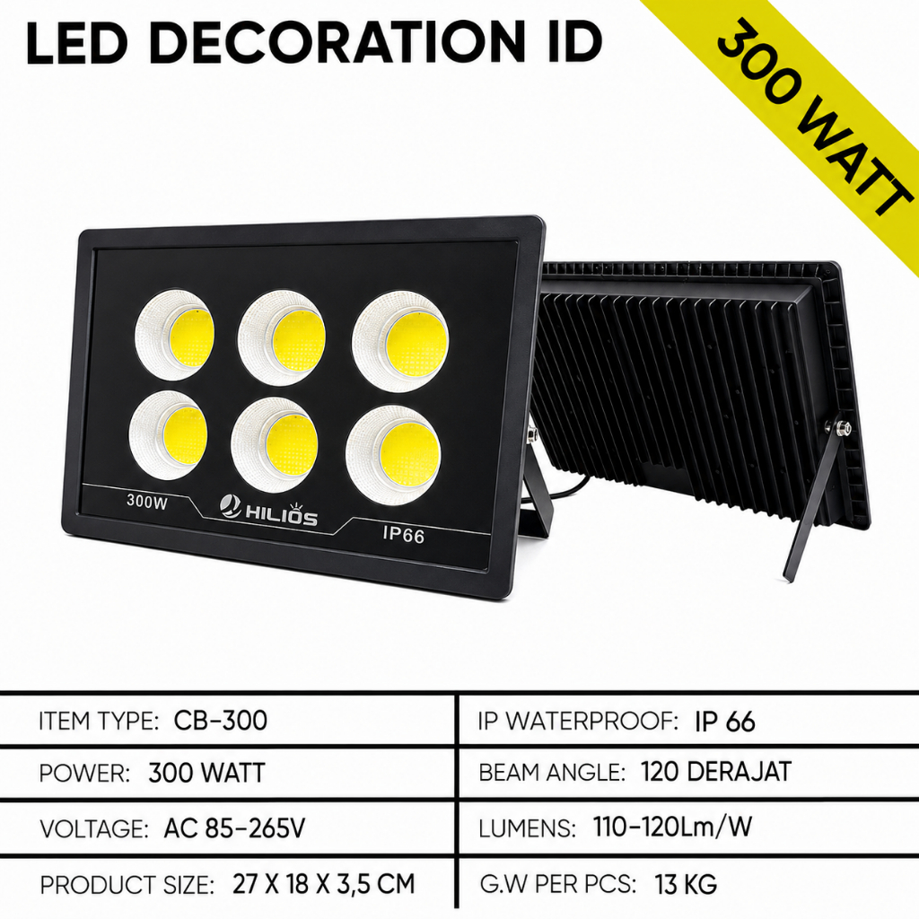 LAMPU SOROT LED COB 300W / LAMPU TEMBAK LED 300 WATT / LAMPU OUTDOOR