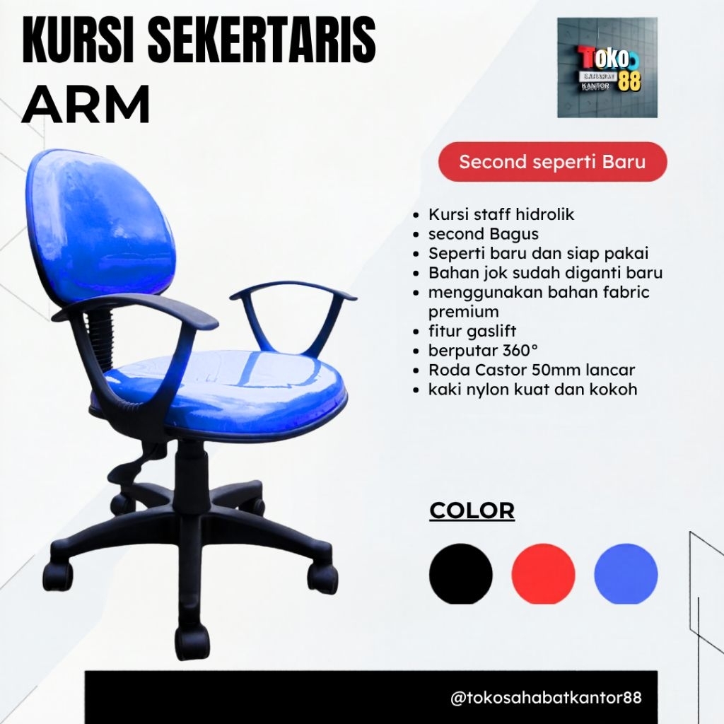 Kursi Staff - Kursi Sekretaris - Kursi Kerja Bekas Berkualitas