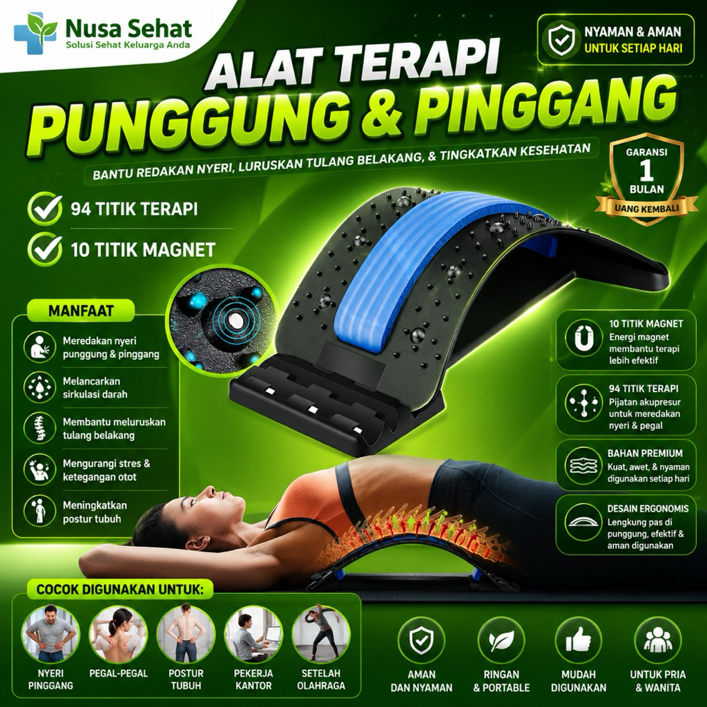 Alat terapi punggung pinggang, back stretcher terapi, alat peregang tulang belakang, alat terapi nye