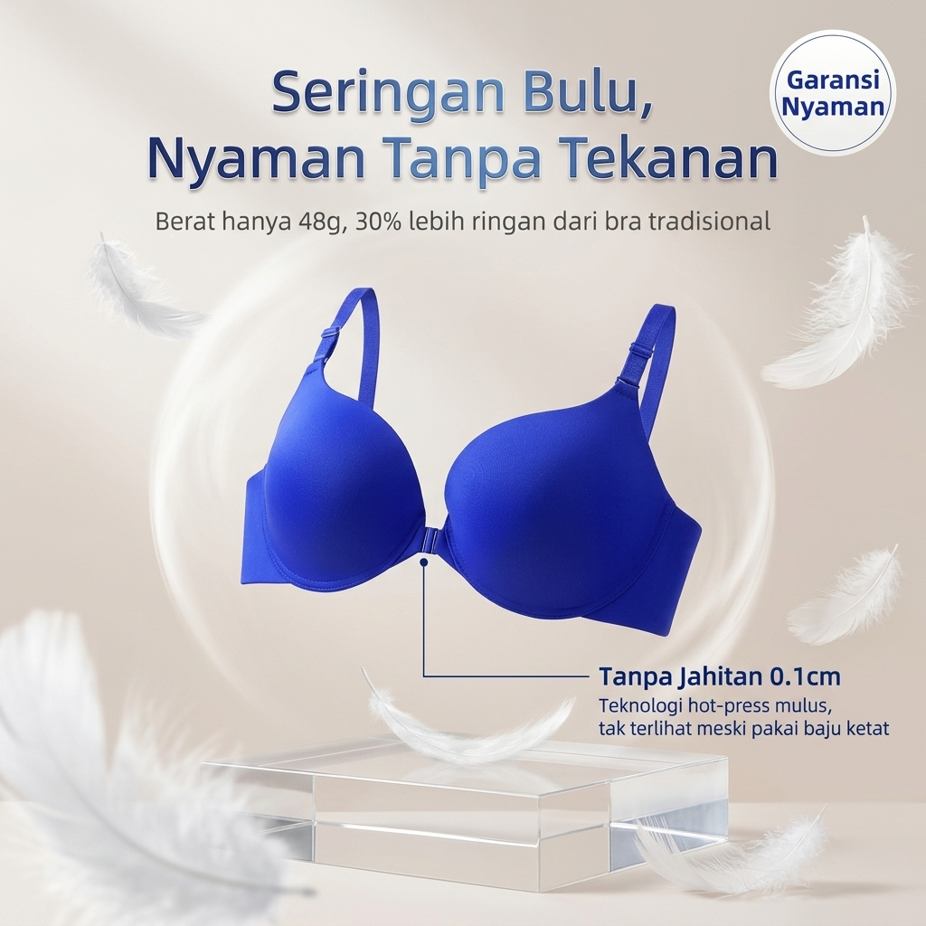 Bra Seksi dengan Kancing Depan Koleksi Pakaian Tarian | Bra Push-up Hello Bra Sukan Push-Up Tanpa Wa