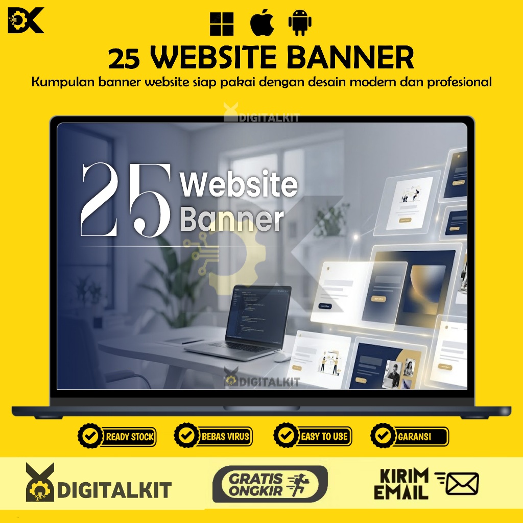 [T0943] 25 Website Banner Template | Desain Banner Modern