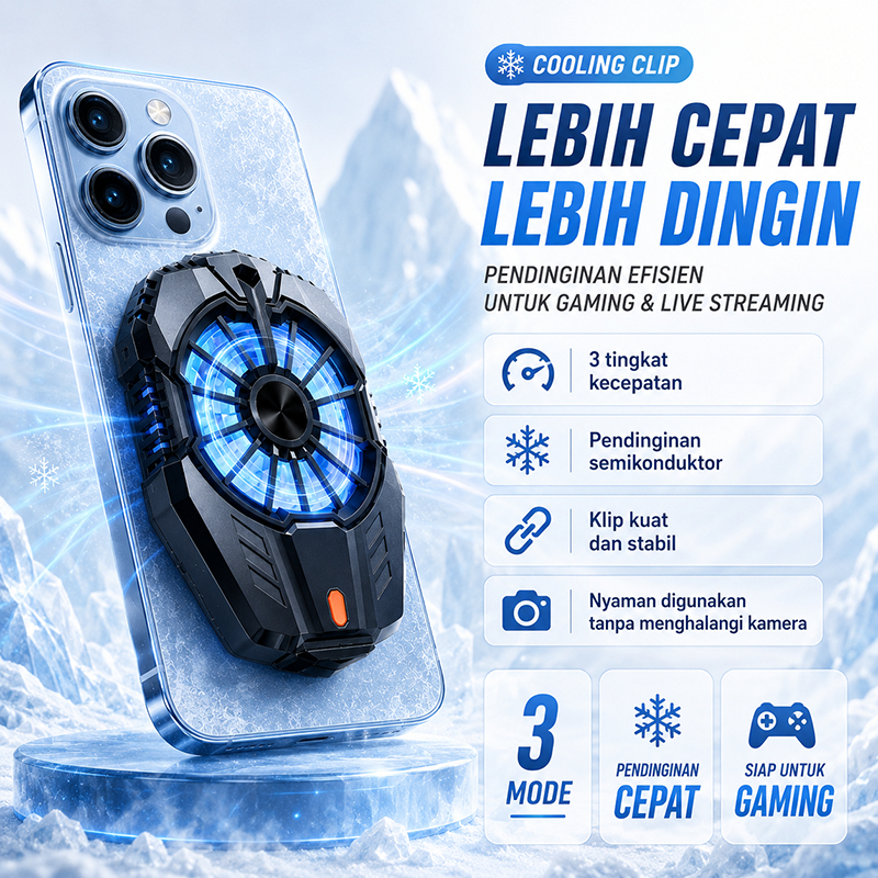NETPAC Funcooler X20 Fan Cooler Adjust Gear Radiator Pendingin Hp Kipas Cooling Fan Gaming RGB Ori