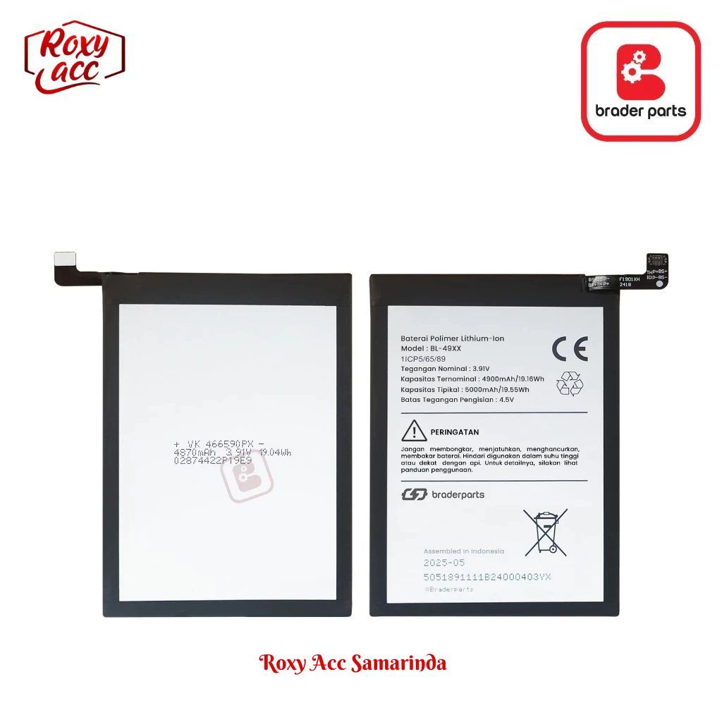 BP Batre BraderParts Infinix GT 20 Pro X6871 | Note 40 X6853 | Note 40 Pro X6851 | BL-49XX BL 49XX B