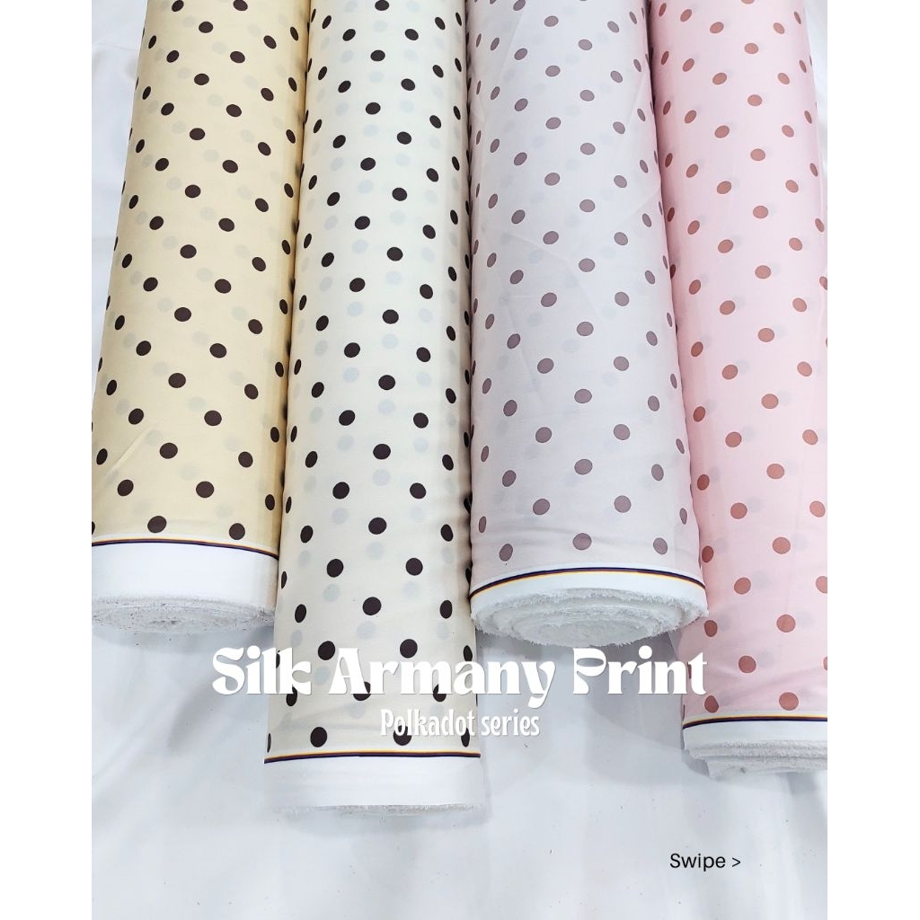 Kain polkadot / silk polkadot / kain satin polkadot / kain motif polkadot / Dress,outerdress,rok - t