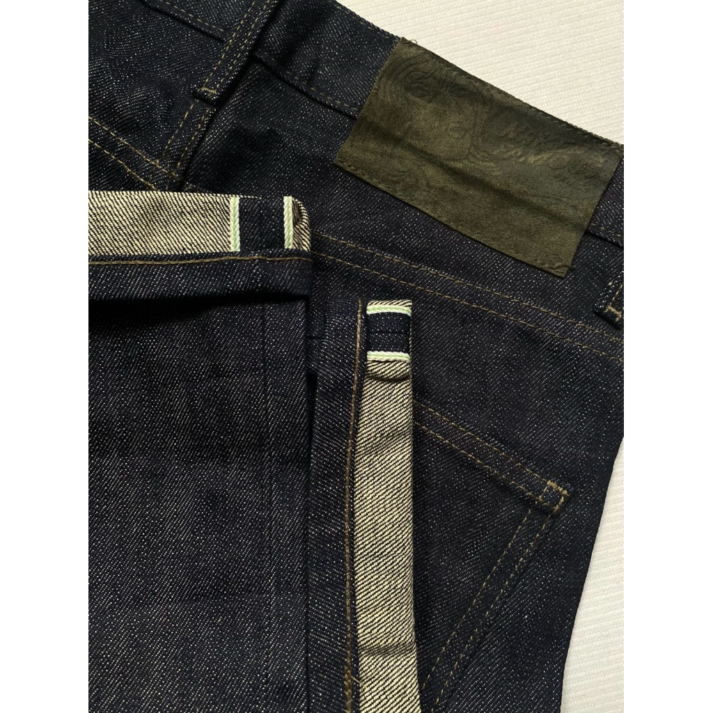 DENIM NAKED&FAMOUS 13oz GREEN TEA DYED SELVEDGE