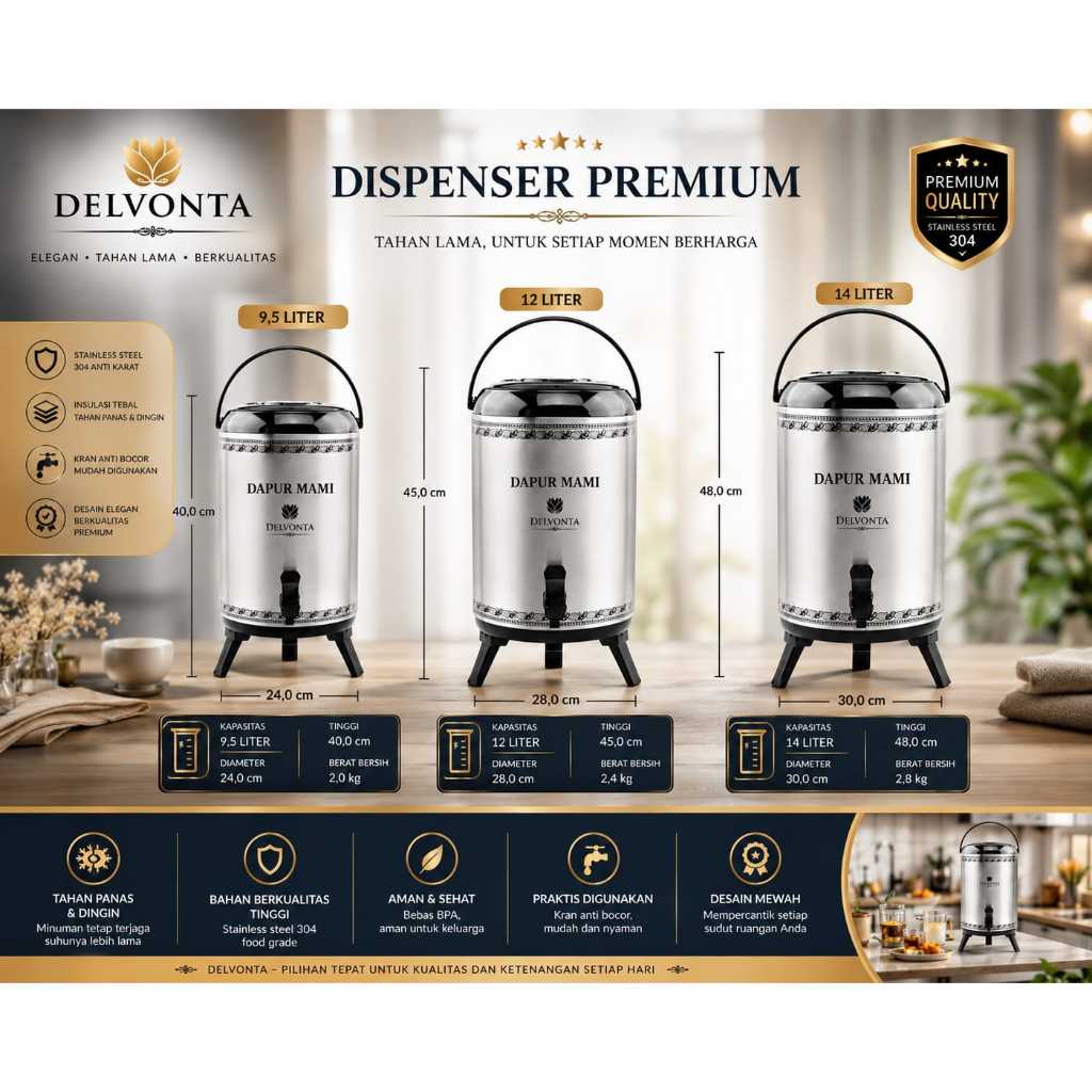 Termos/Water Jug Delvonta Water Jug Original/Dispenser Delvonta 14 Liter
