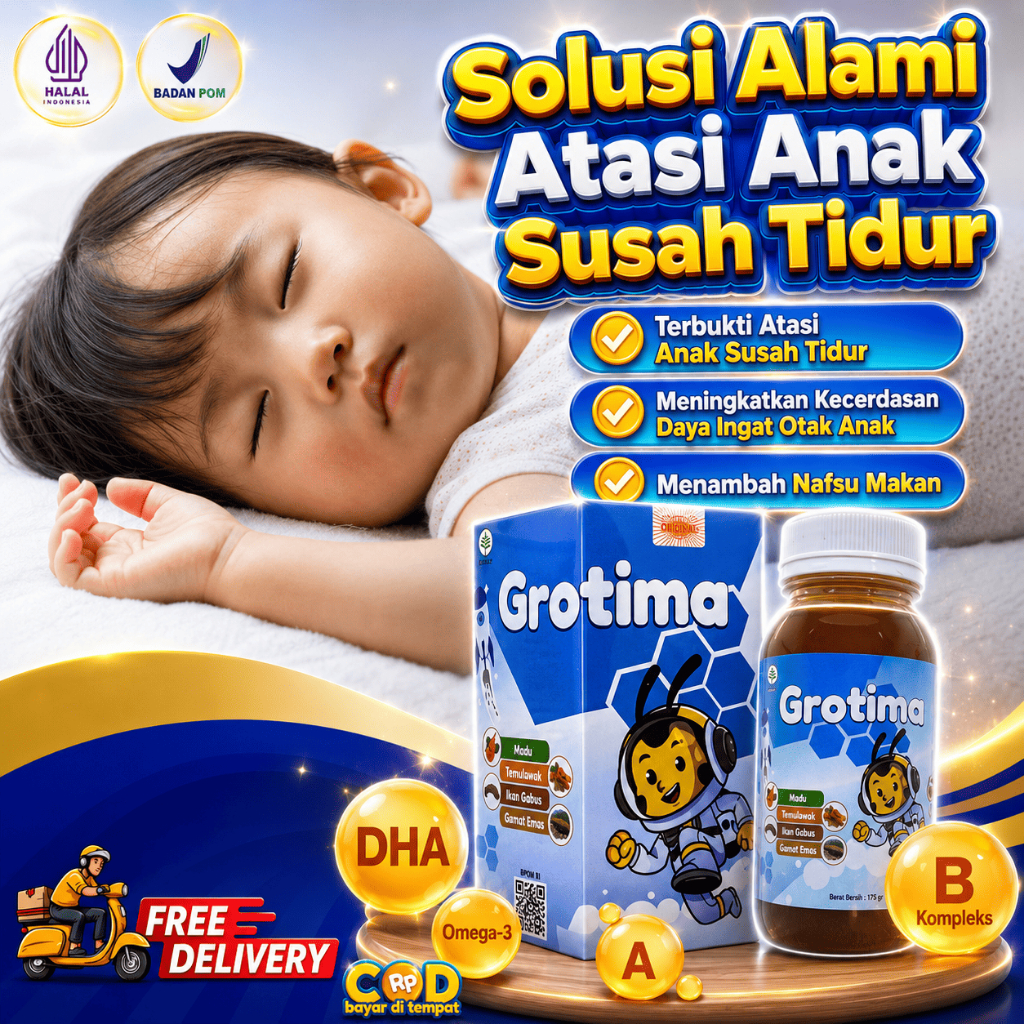 Vitamin Anak Susah Tidur / Obat Anak Susah Tidur / Grotima Untuk Anak Susah Tidur