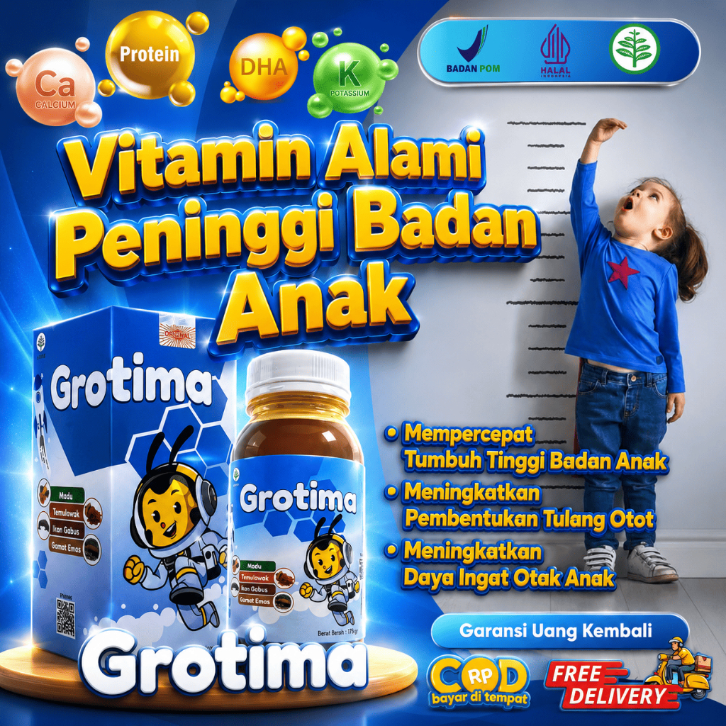 Vitamin Peninggi Badan Anak / Obat Tumbuh Tinggi Badan Anak / Vitamin Tinggi Badan Anak / Grotima Un